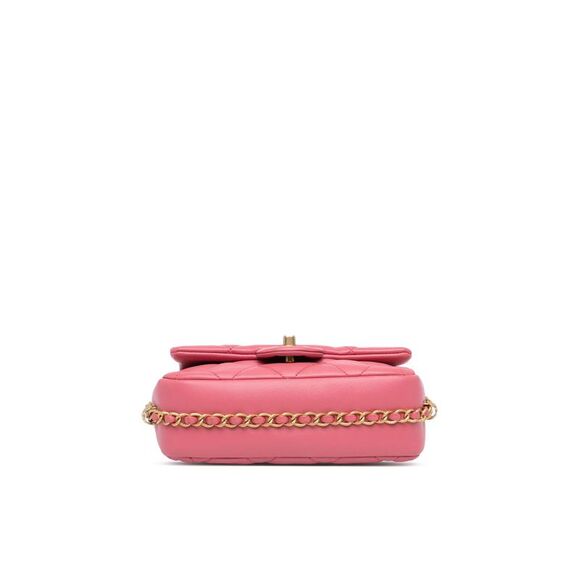 Pre Loved Chanel Classic Quilted Lambskin Crossbody Women Pink Crossbody Bags - Picture 3 of 8